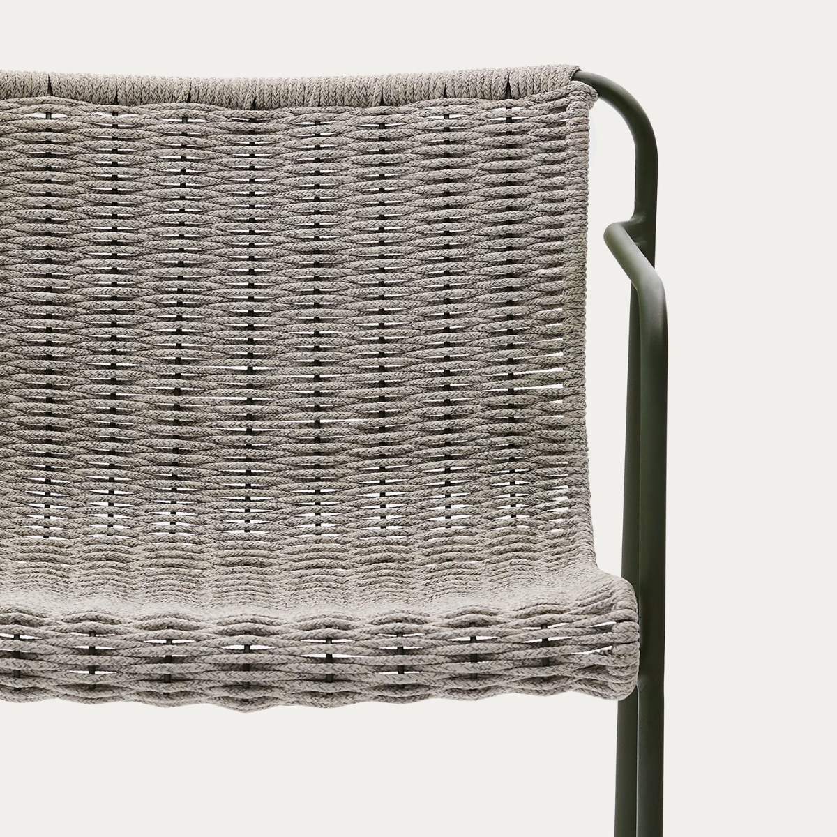 Kave Home Maurina stool in green galvanised steel and green rope cord 64,5cm - Image 14