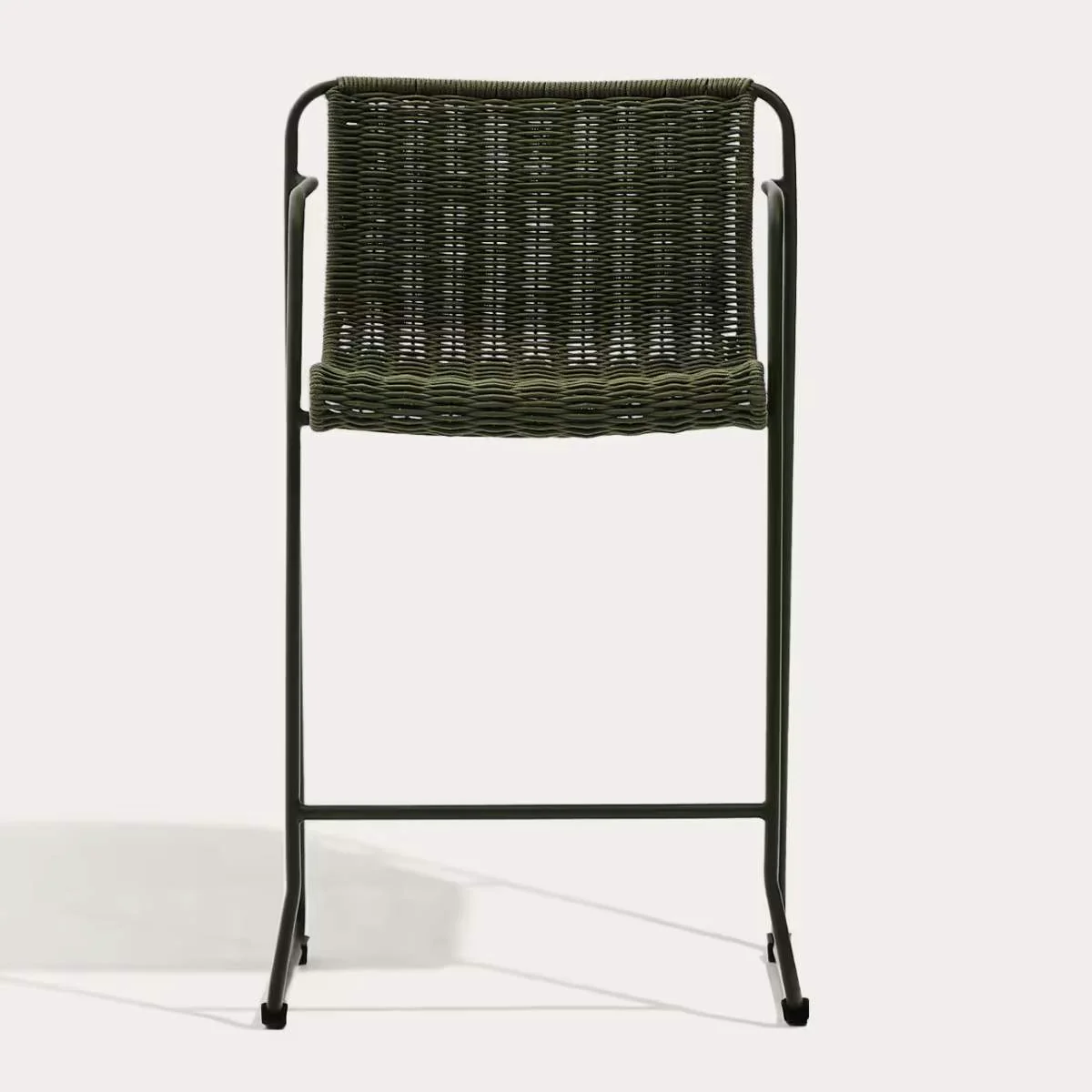 Kave Home Maurina stool in green galvanised steel and green rope cord 64,5cm - Image 5