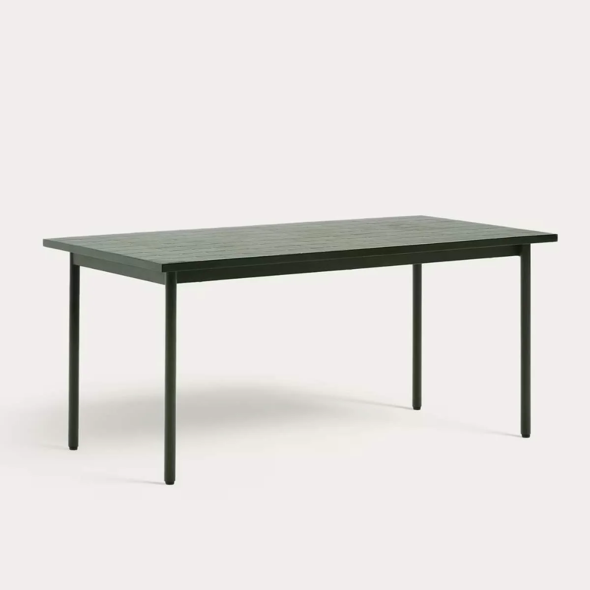 Kave Home Maurina outdoor table in green galvanised steel with green tiles 182 x 91cm - Image 2