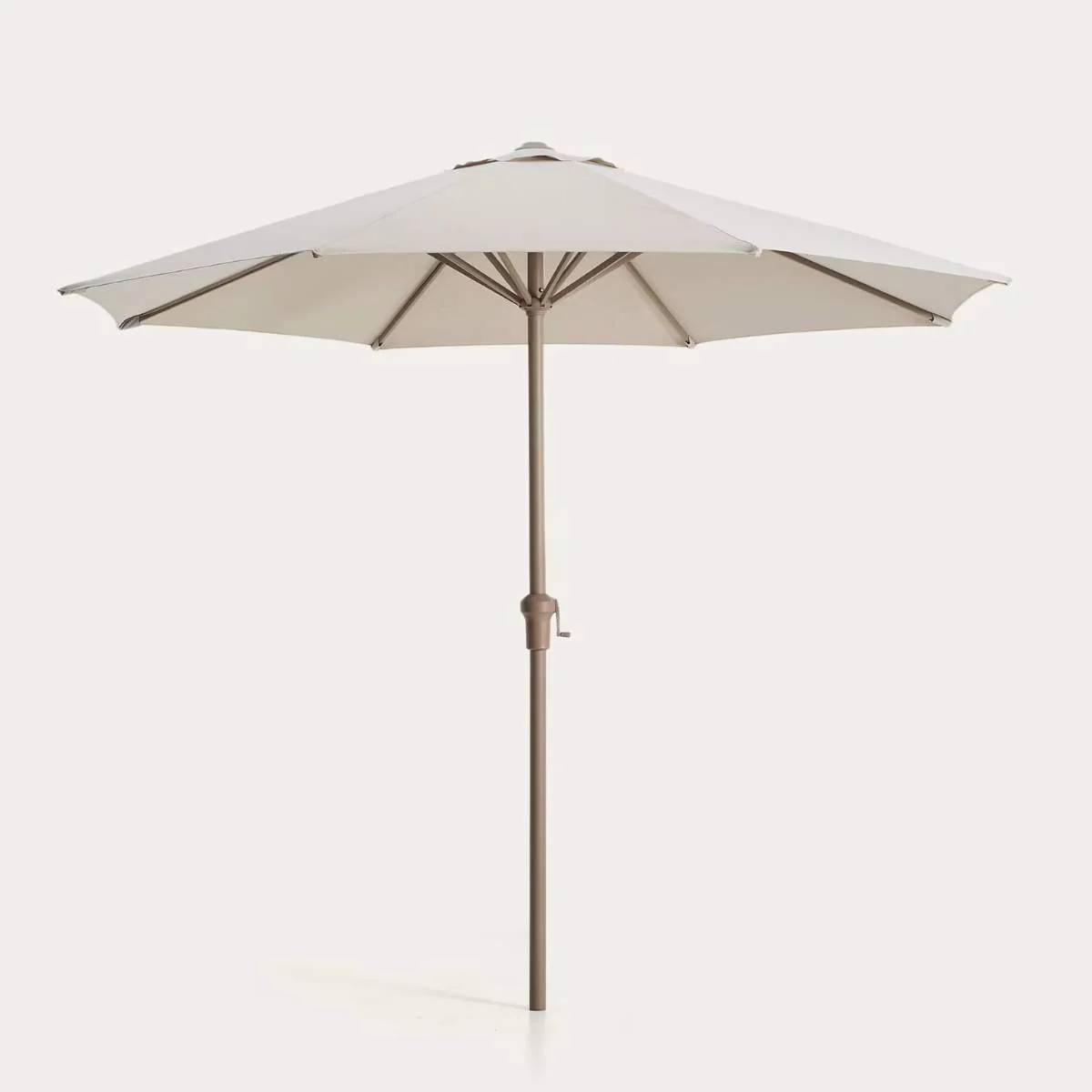 Kave Home Milna beige parasol with central pole and graphite steel structure Ø300cm - Image 2