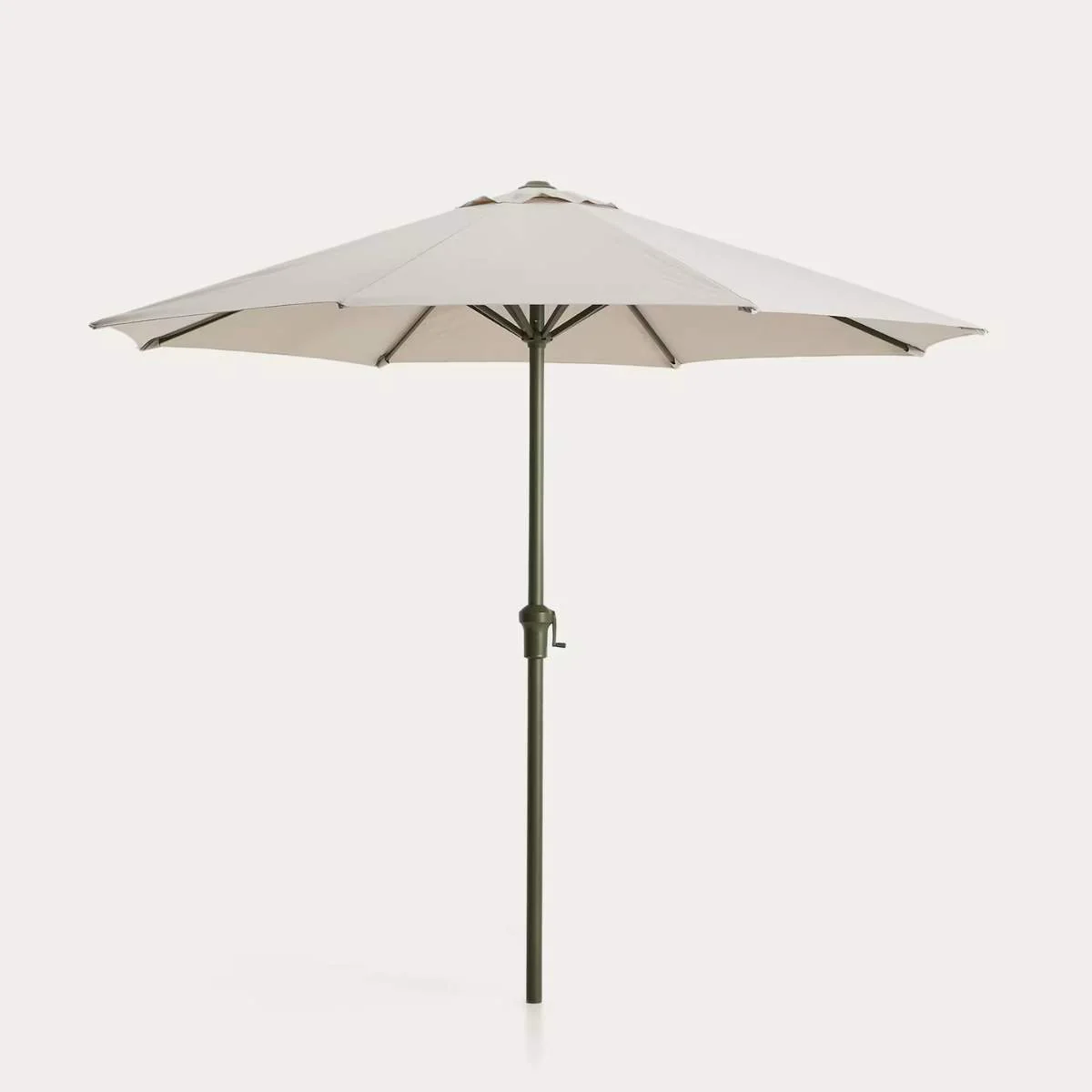Kave Home Milna beige parasol with central pole and graphite steel structure Ø300cm - Image 3