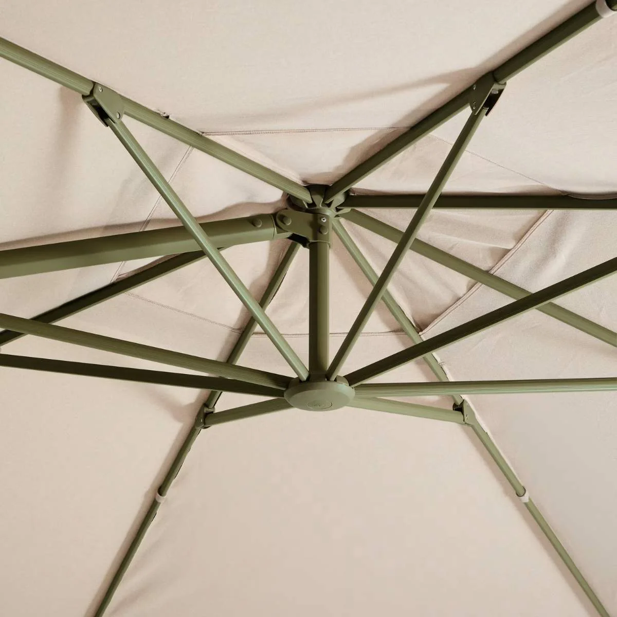 Kave Home Noli beige cantilever parasol with taupe aluminium structure 300 x 300cm - Image 14
