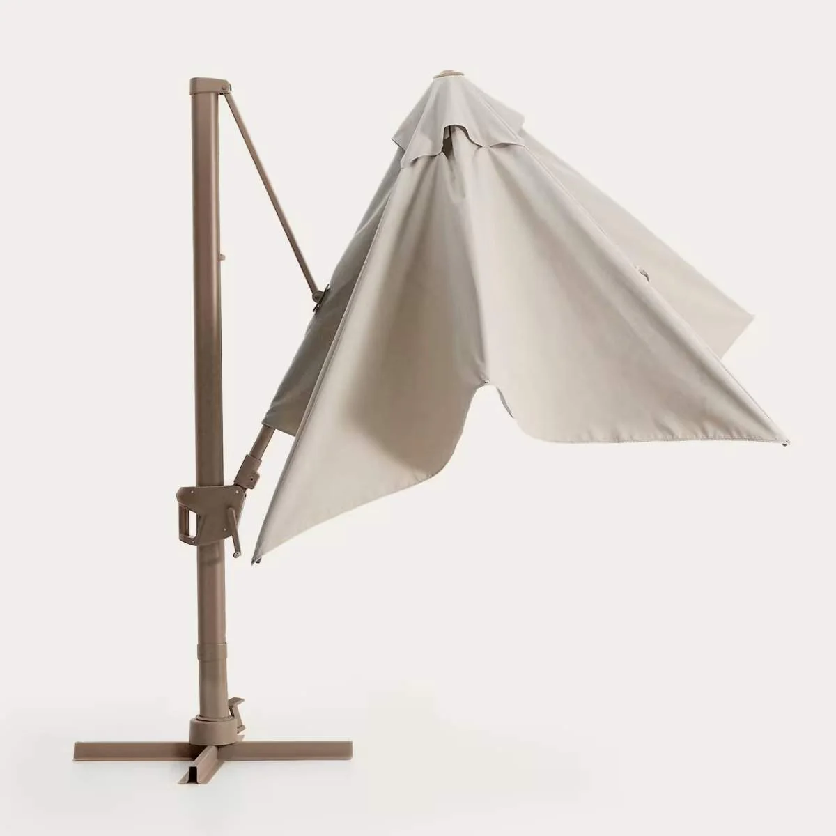 Kave Home Noli beige cantilever parasol with taupe aluminium structure 300 x 300cm - Image 6