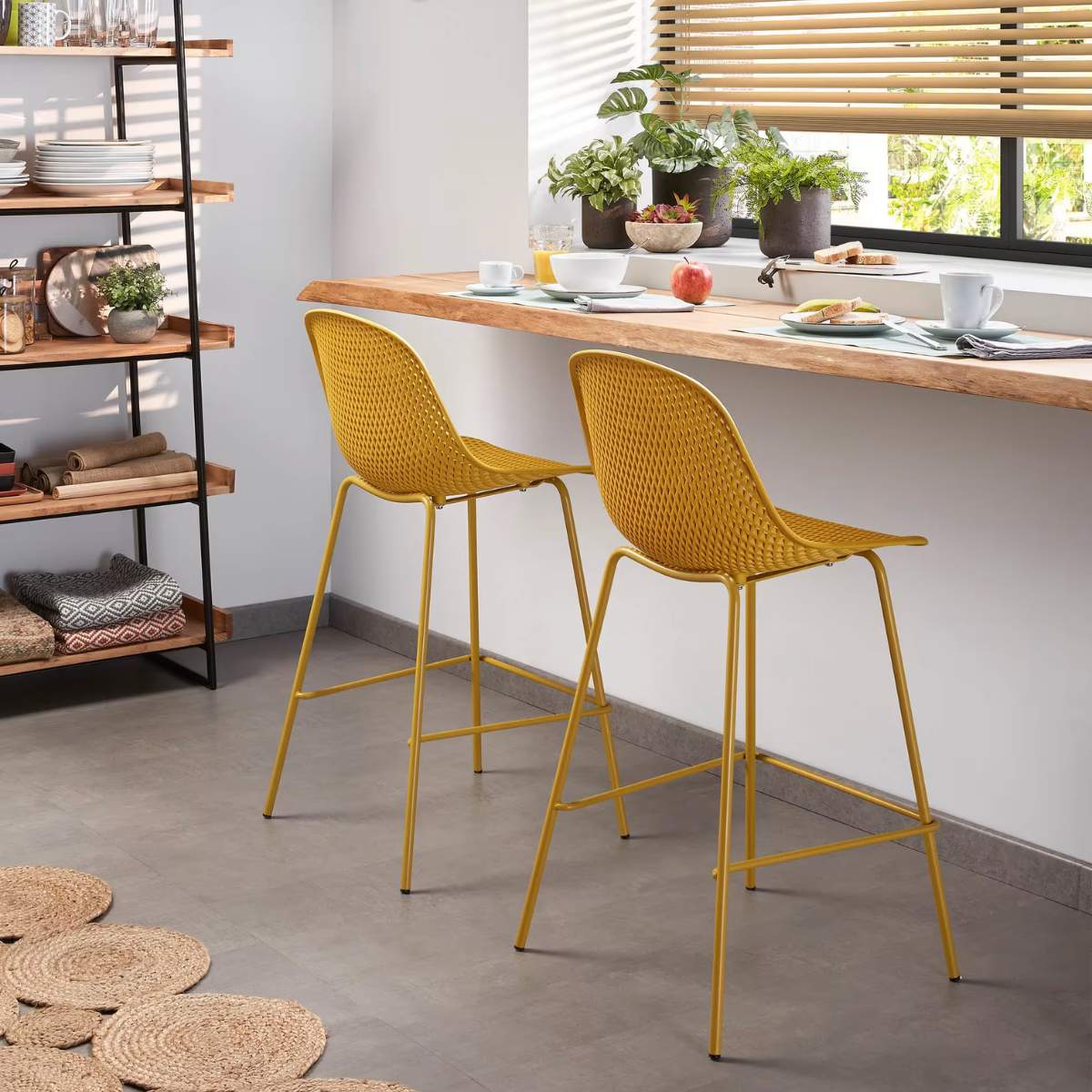 Kave Home Quinby brown outdoor stool 75cm - Image 34