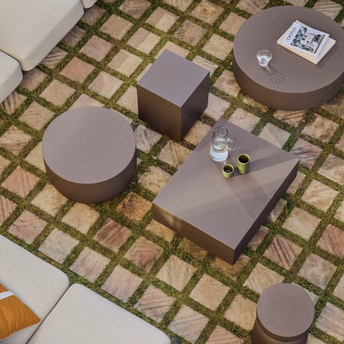 Kave Home Rustella coffee table in brown concrete 80 x 60cm - Image 9