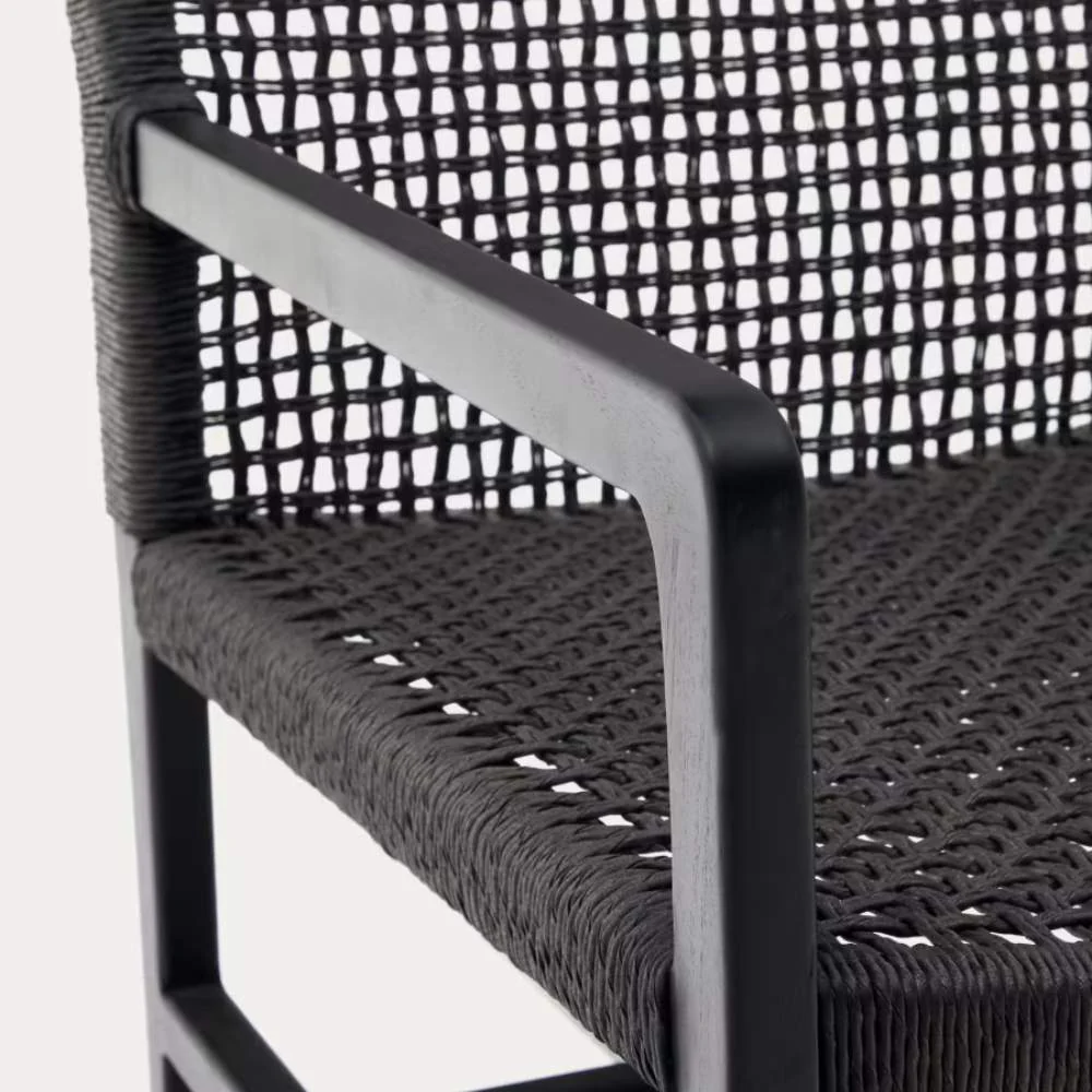Kave Home Sabolla Armchair – Solid Teak Wood with Black Finish - Image 4
