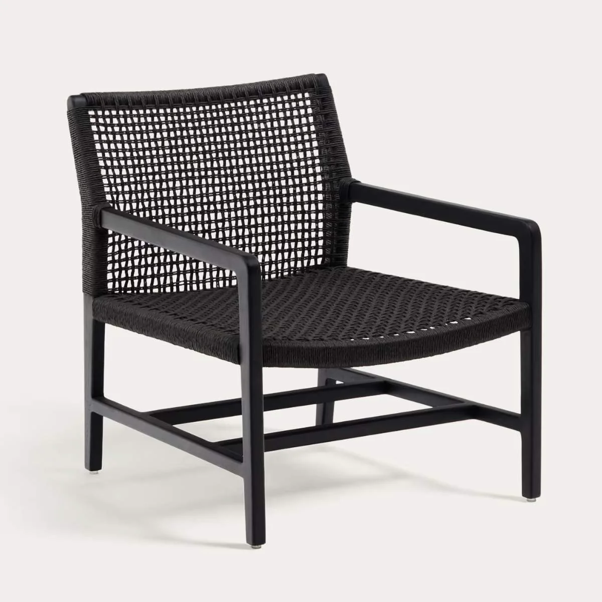 Kave Home Sabolla armchair made of solid teak wood in a black finish