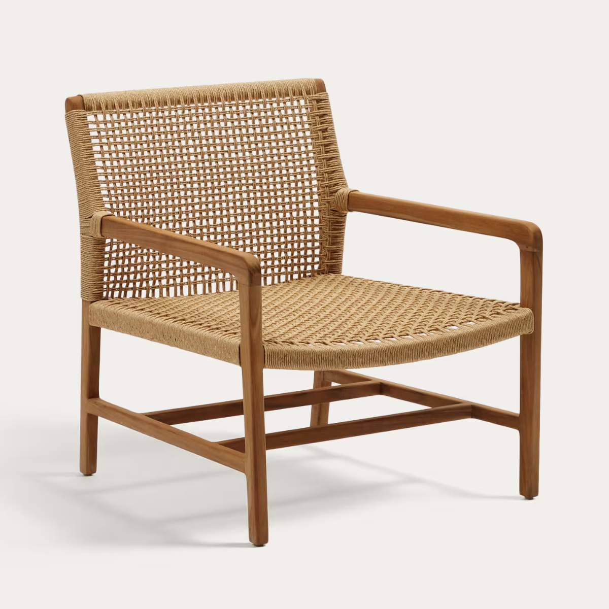 Kave Home Sabolla armchair made of solid teak wood in a black finish - Image 2