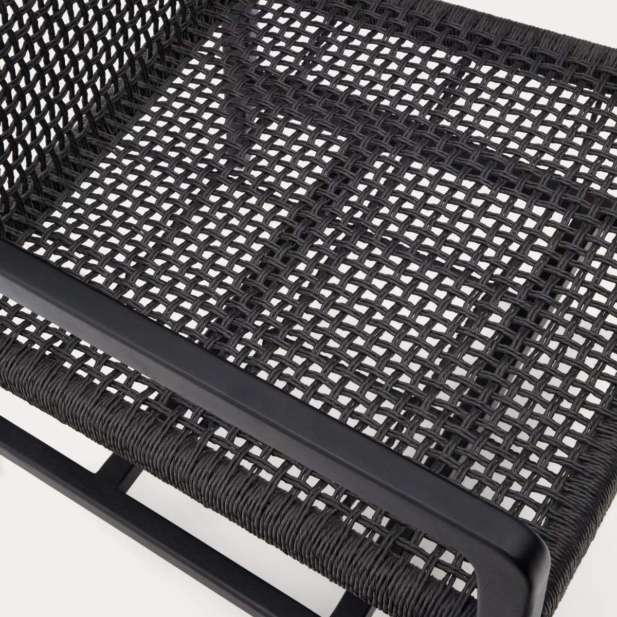 Kave Home Sabolla armchair made of solid teak wood in a black finish - Image 5
