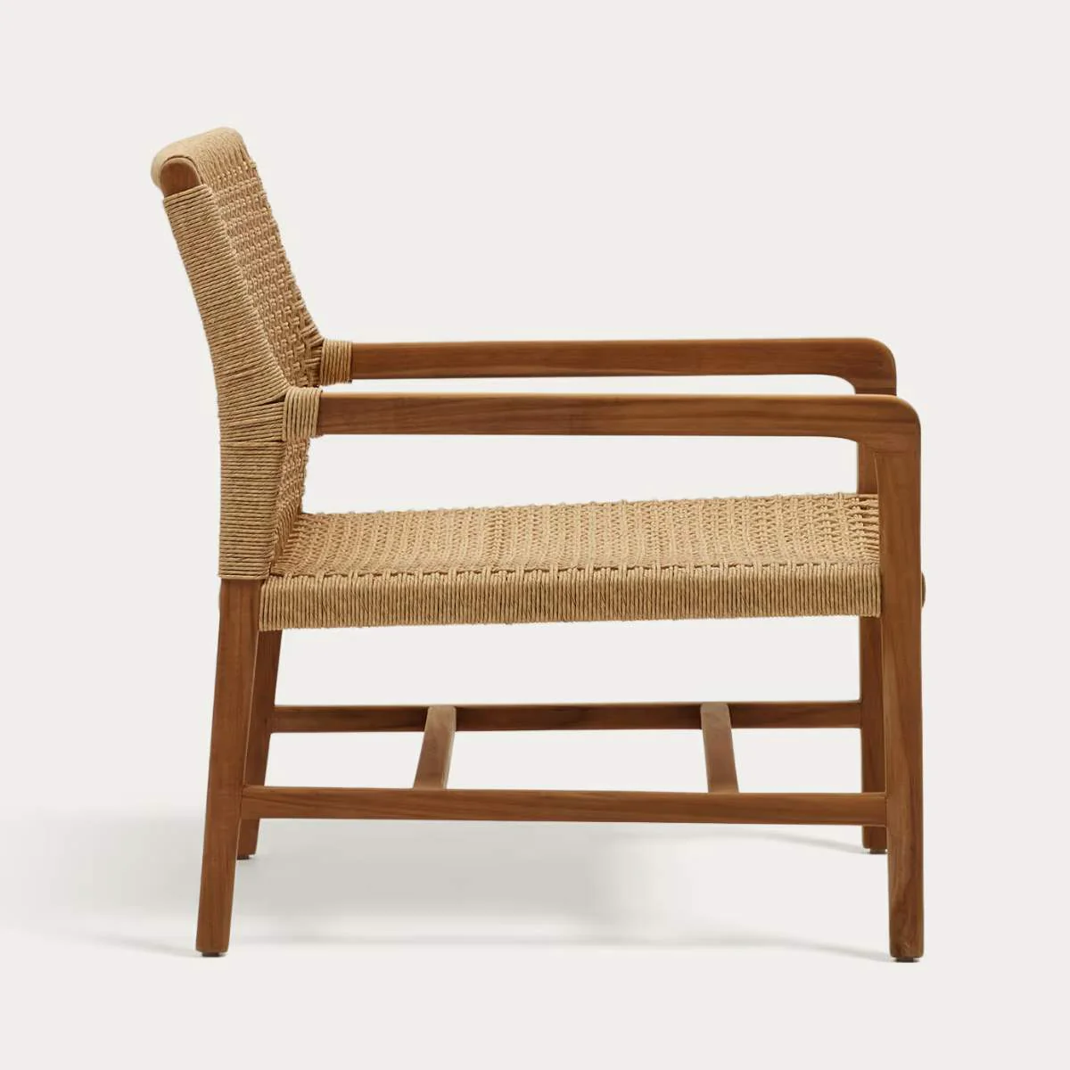 Kave Home Sabolla armchair made of solid teak wood in a black finish - Image 7