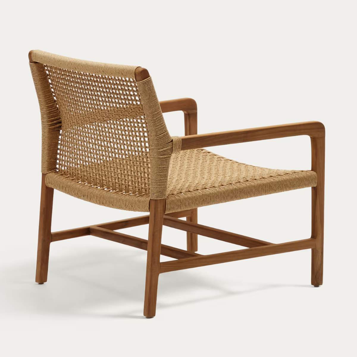Kave Home Sabolla armchair made of solid teak wood in a black finish - Image 8