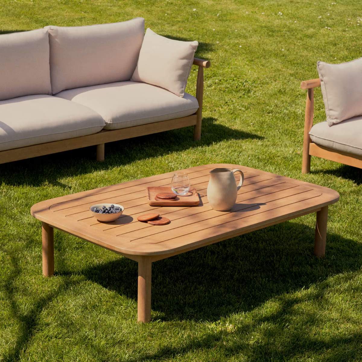 Kave Home Sacova solid eucalyptus wood coffee table, 100% outdoor suitable 140 x 89 cm - Image 6