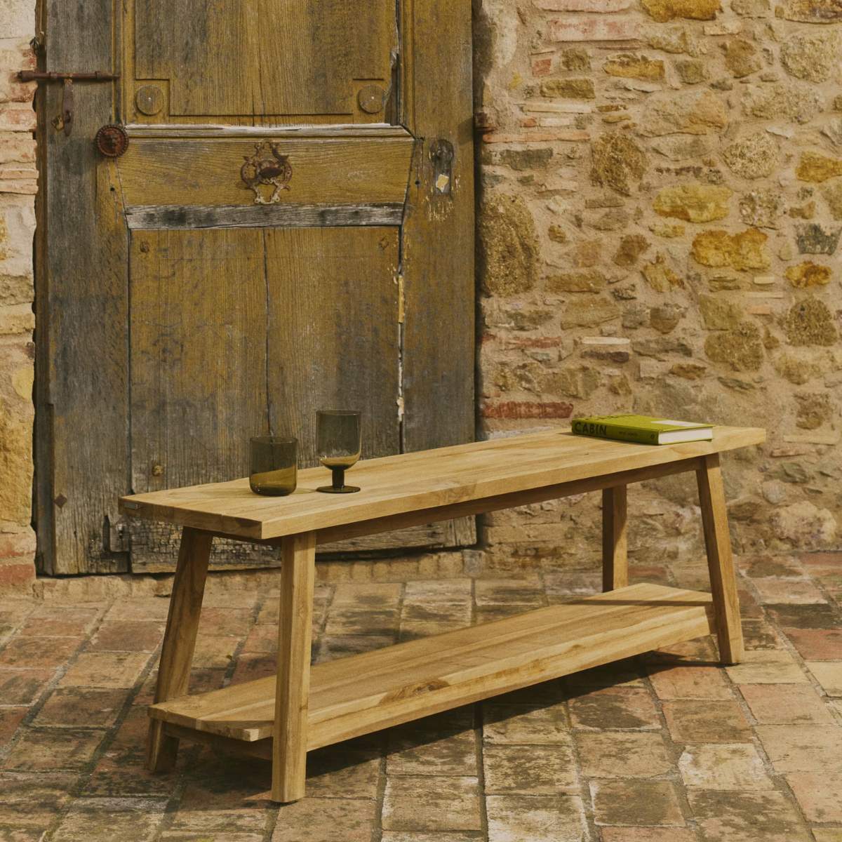 Kave Home Safara solid recycled teak bench 150 cm - Image 8