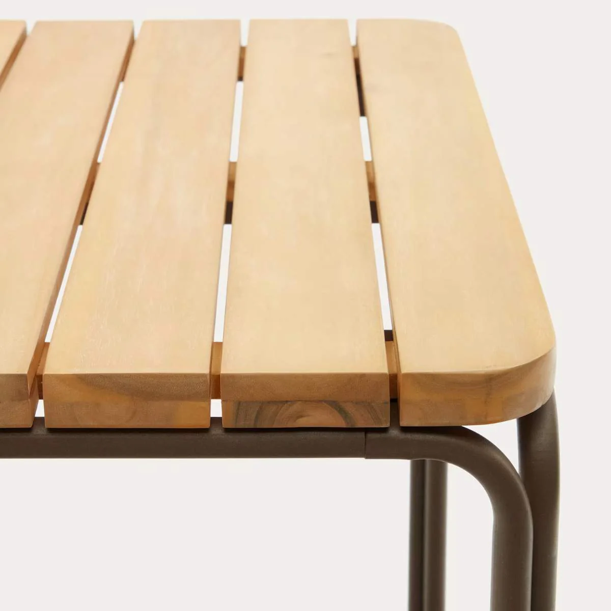 Kave Home Salguer solid acacia & brown steel bar table, outdoor suitable, 140 x 70 cm FSC 100% - Image 5