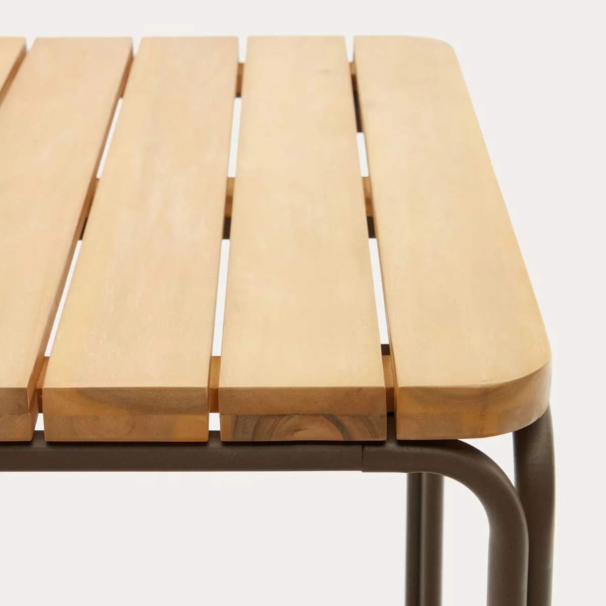 Kave Home Salguer solid acacia & brown steel bar table, outdoor suitable, 70 x 70 cm FSC 100% - Image 5