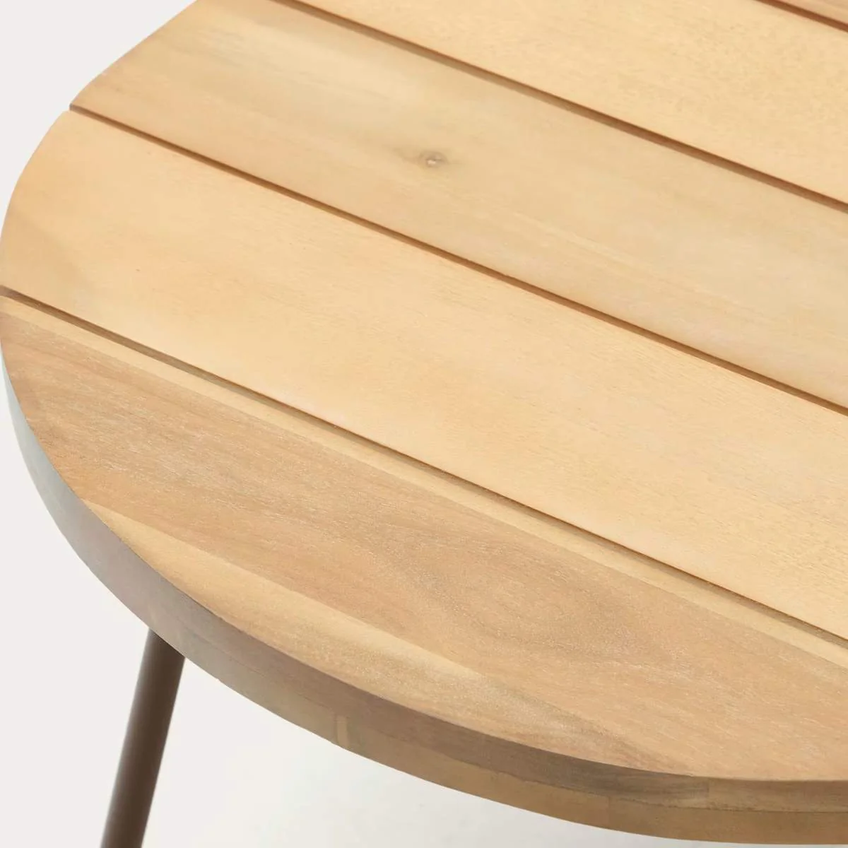 Kave Home Salguer outdoor coffee table in solid acacia & brown steel, Ø 100 x 50 cm FSC 100% - Image 5
