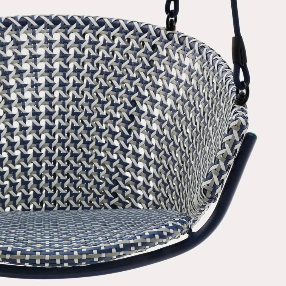 Kave Home Saliga Blue Hanging Armchair with Aluminium Base and Synthetic Rattan - Image 4