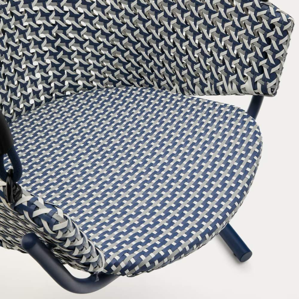 Kave Home Saliga Blue Hanging Armchair with Aluminium Base and Synthetic Rattan - Image 5