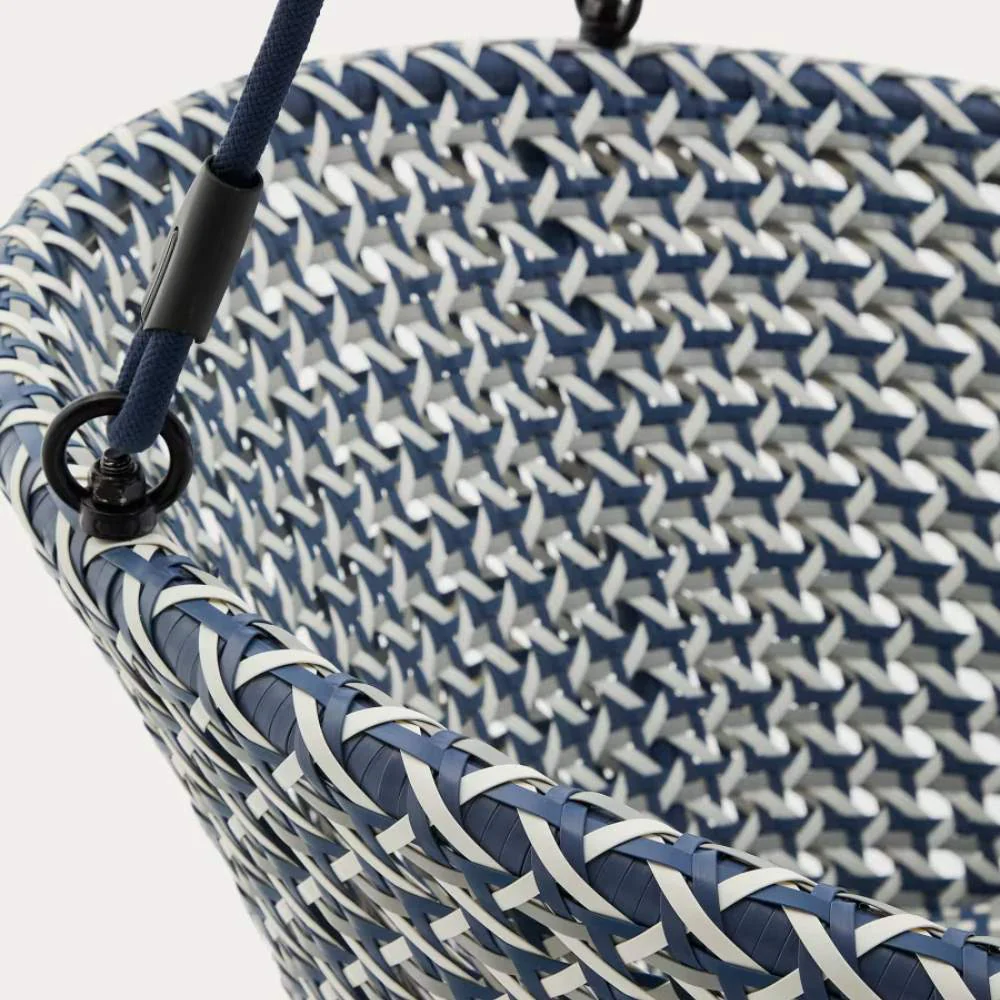 Kave Home Saliga Blue Hanging Armchair with Aluminium Base and Synthetic Rattan - Image 6