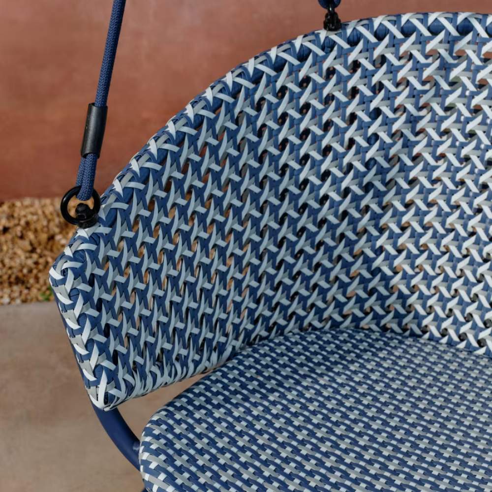Kave Home Saliga Blue Hanging Armchair with Aluminium Base and Synthetic Rattan - Image 7