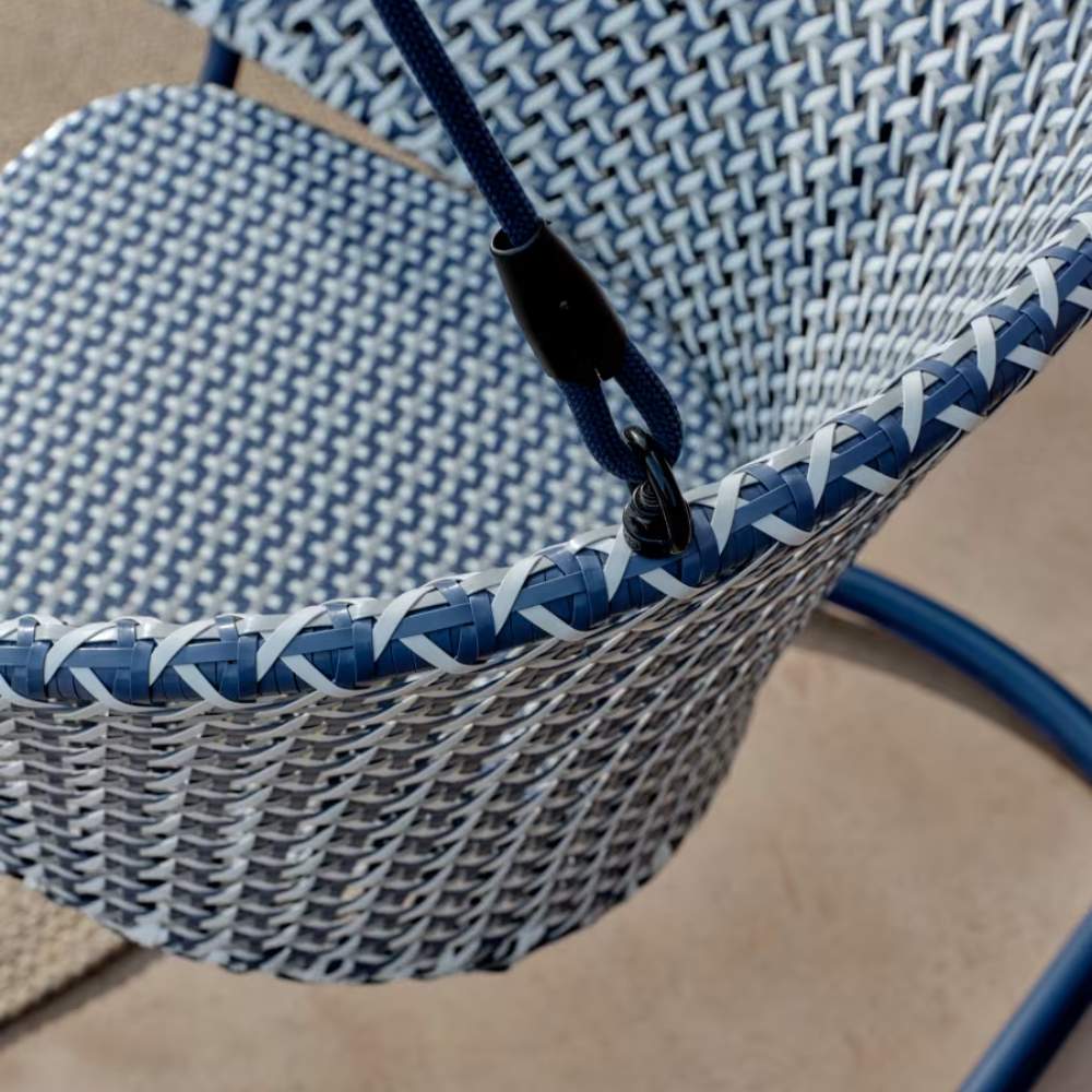 Kave Home Saliga Blue Hanging Armchair with Aluminium Base and Synthetic Rattan - Image 9