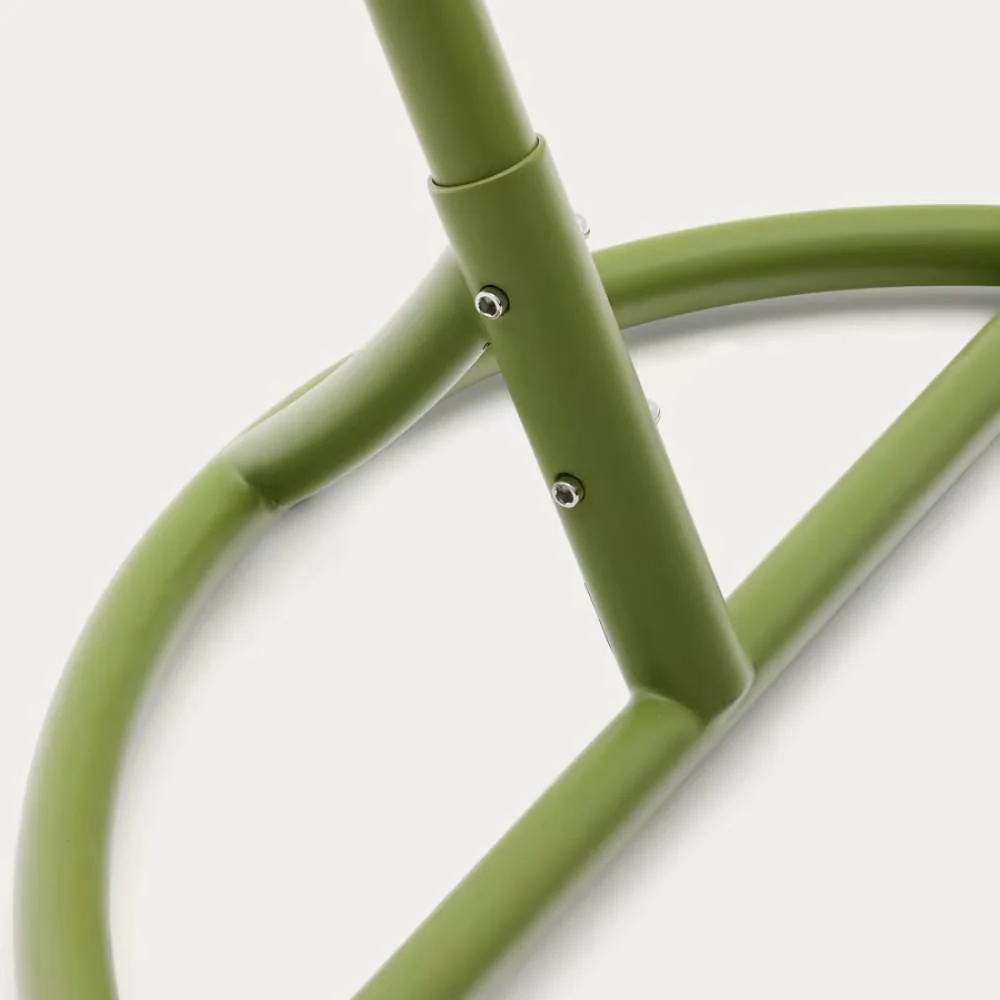 Kave Home Saliga Green Hanging Armchair with Aluminum Base and Synthetic Rattan - Image 6