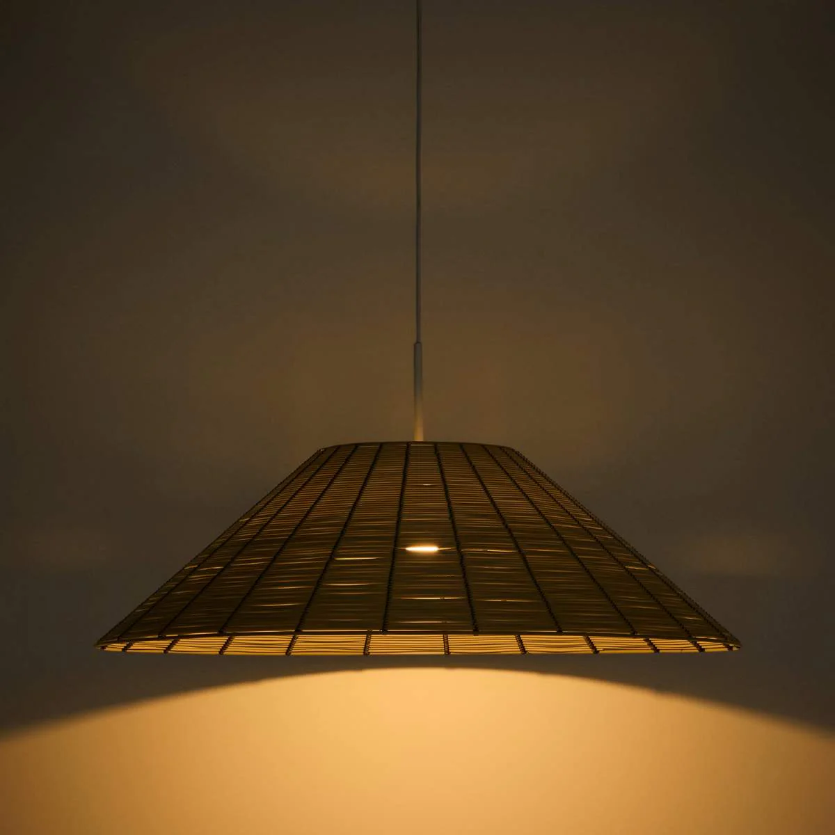 Kave Home Saranella lampshade for outdoor ceiling lamp in light grey synthetic rattan Ø 70cm - Image 5