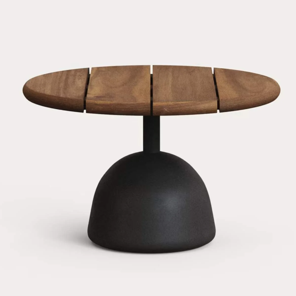 Kave Home Saura coffee table with acacia top in walnut finish and black cement base Ø55x35cm - Image 2