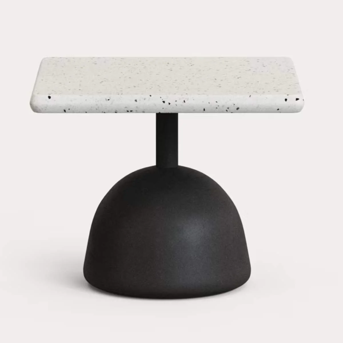 Kave Home Saura coffee table with white terrazzo top and black cement base 44x44x35cm - Image 2