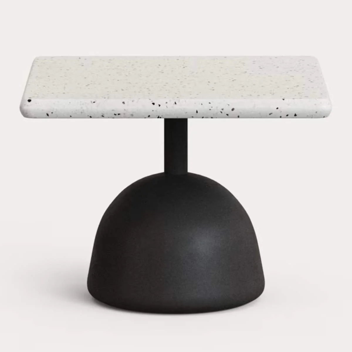 Kave Home Saura coffee table with white terrazzo top and black cement base 48x48x35cm - Image 2