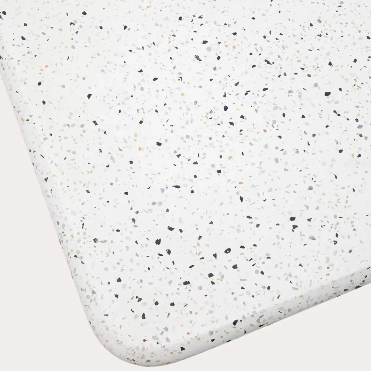 Kave Home Saura high bar table in white terrazzo with a white terrazzo top, 95 x 70 x 70 cm - Image 4
