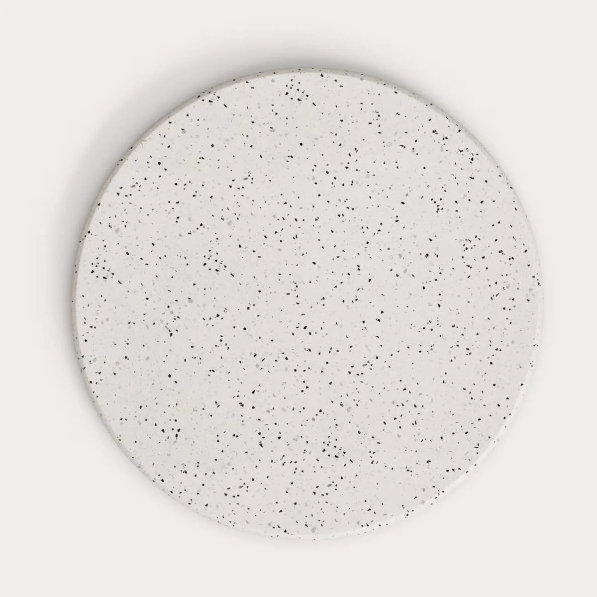 Kave Home Saura round high bar table made of black metal with a white terrazzo top, 96 x Ø70 cm - Image 3