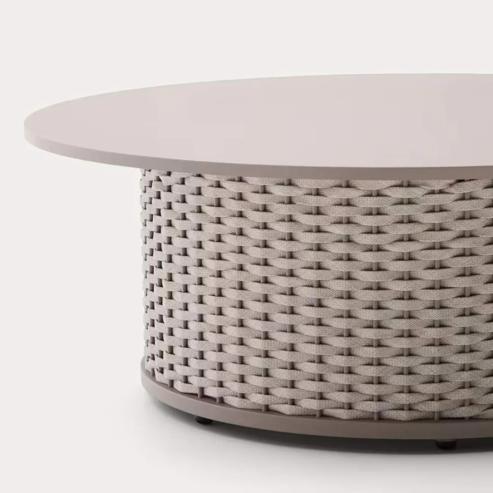 Kave Home Sedalis Outdoor Coffee Table – Aluminium & Taupe Rope Cord, Ø99cm - Image 2
