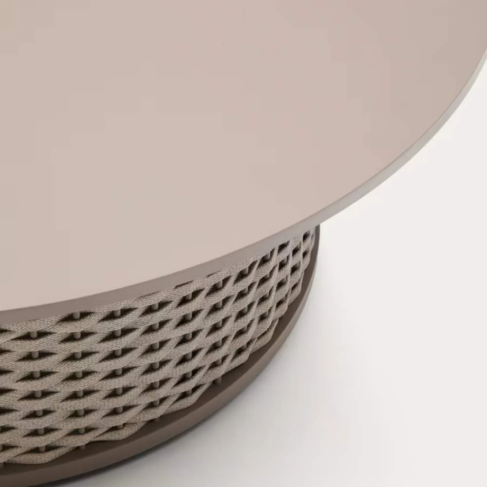 Kave Home Sedalis Outdoor Coffee Table – Aluminium & Taupe Rope Cord, Ø99cm - Image 3