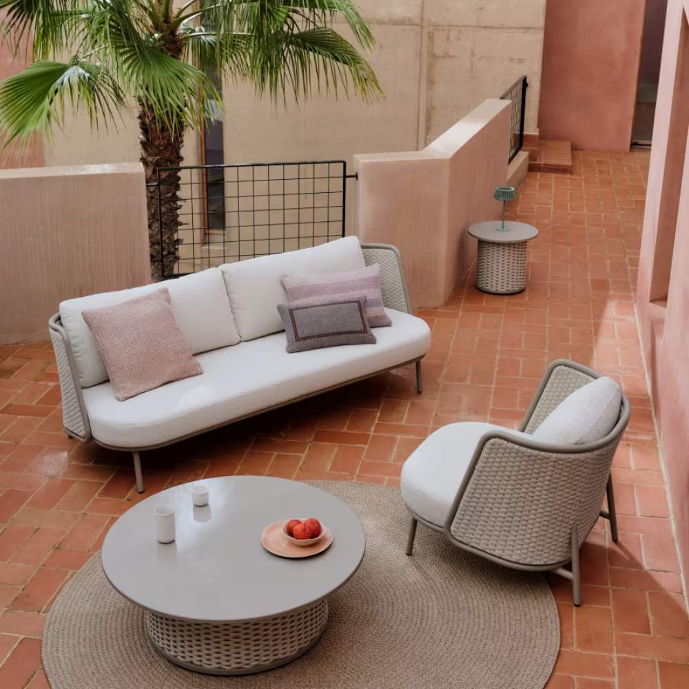 Kave Home Sedalis Outdoor Coffee Table – Aluminium & Taupe Rope Cord, Ø99cm - Image 5
