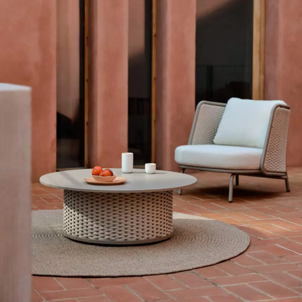 Kave Home Sedalis Outdoor Coffee Table – Aluminium & Taupe Rope Cord, Ø99cm - Image 6