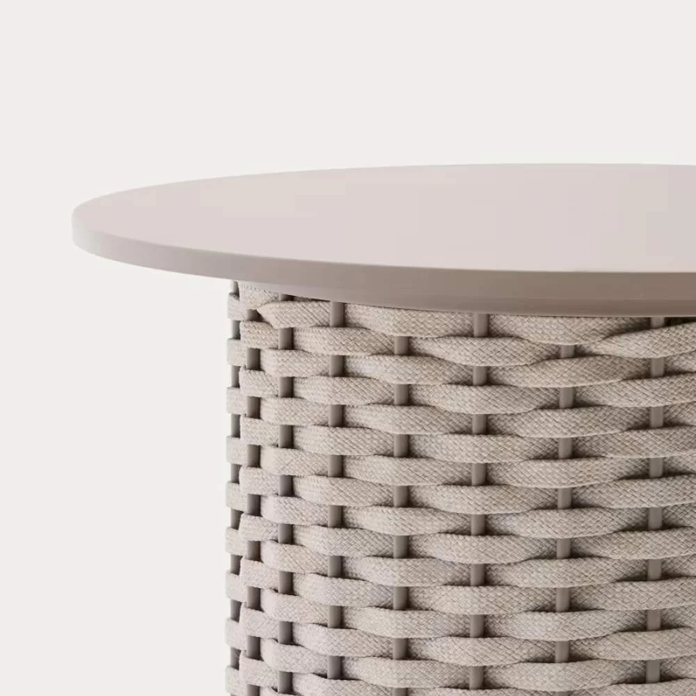 Kave Home Sedalis Outdoor Side Table – Aluminium & Taupe Rope Cord Ø50cm - Image 4
