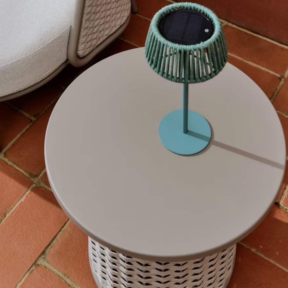 Kave Home Sedalis Outdoor Side Table – Aluminium & Taupe Rope Cord Ø50cm - Image 5