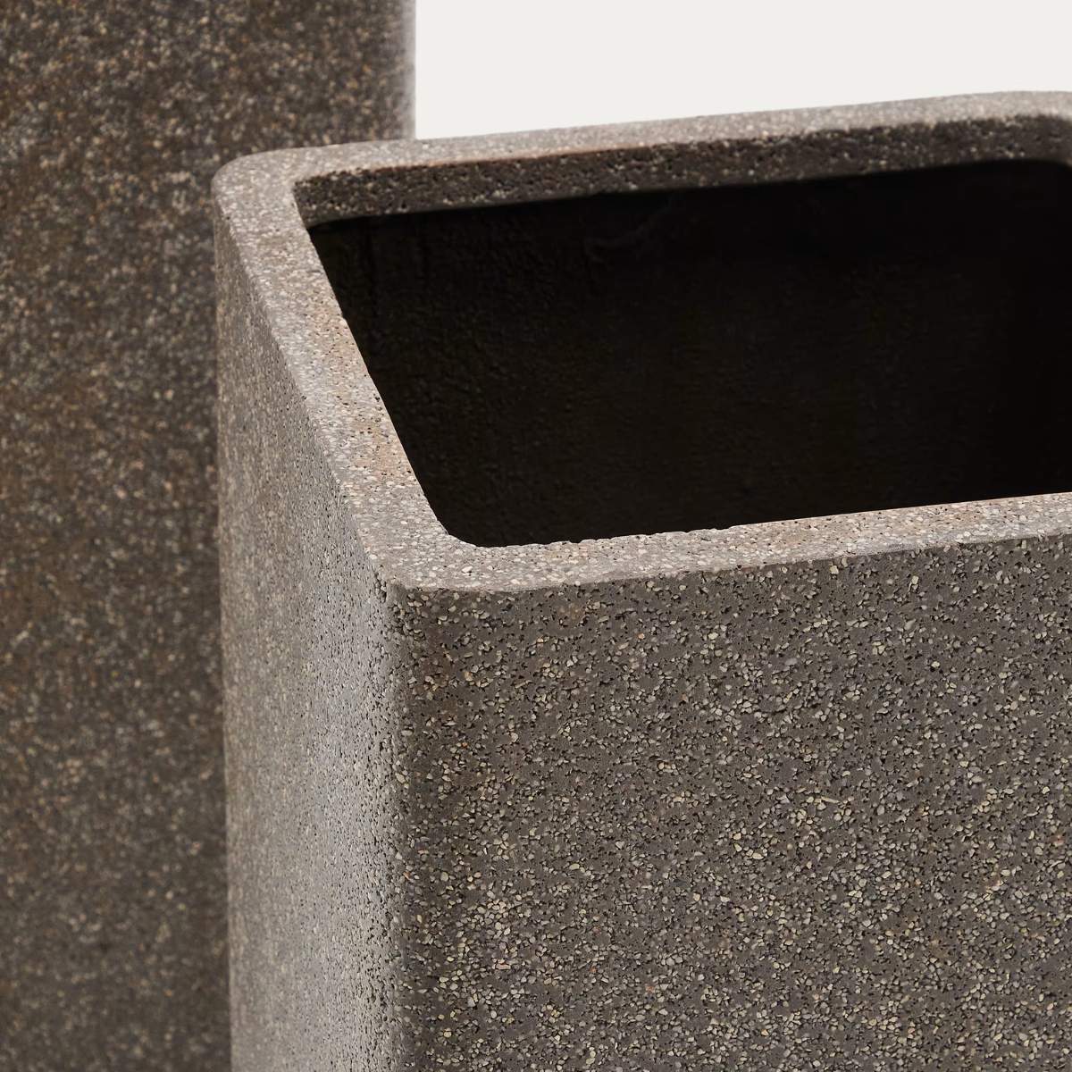 Kave Home Set of 2 Minoa tall planters with brown stone effect 44 x 44 cm - Image 3