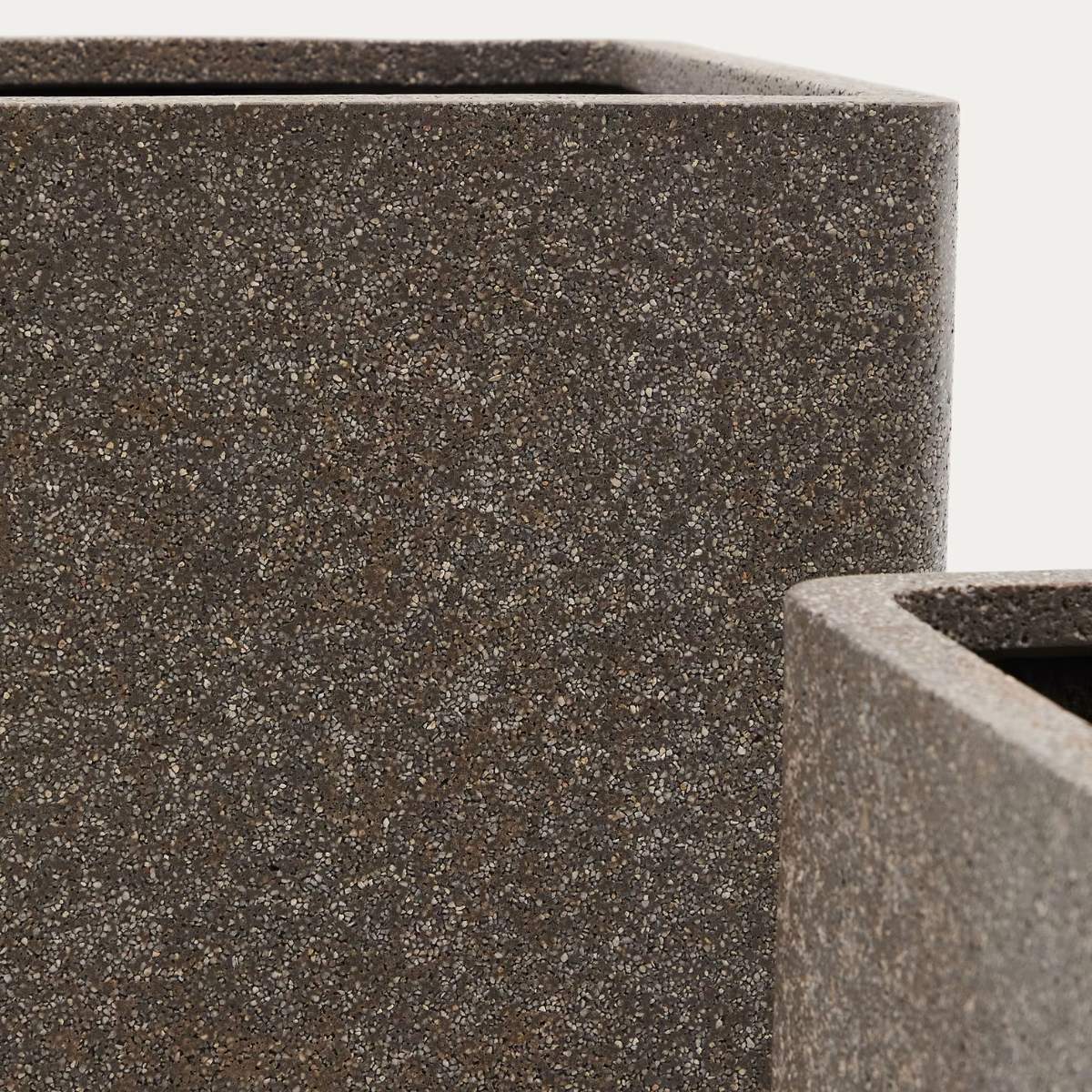Kave Home Set of 2 Minoa tall planters with brown stone effect 44 x 44 cm - Image 4
