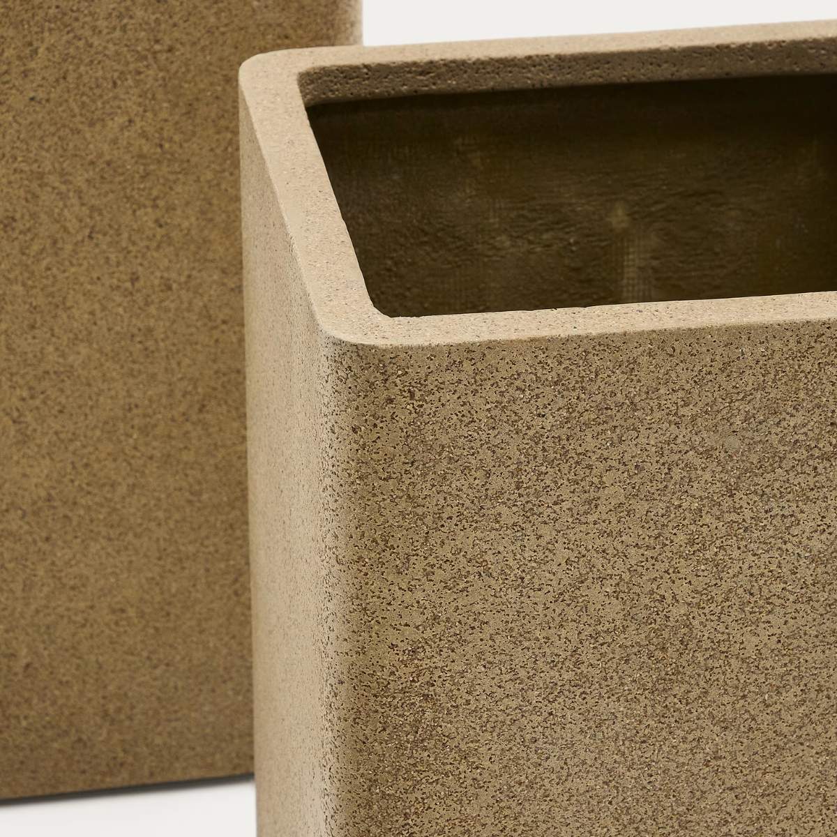 Kave Home Set of 2 Minoa tall planters with brown stone effect 44 x 44 cm - Image 7