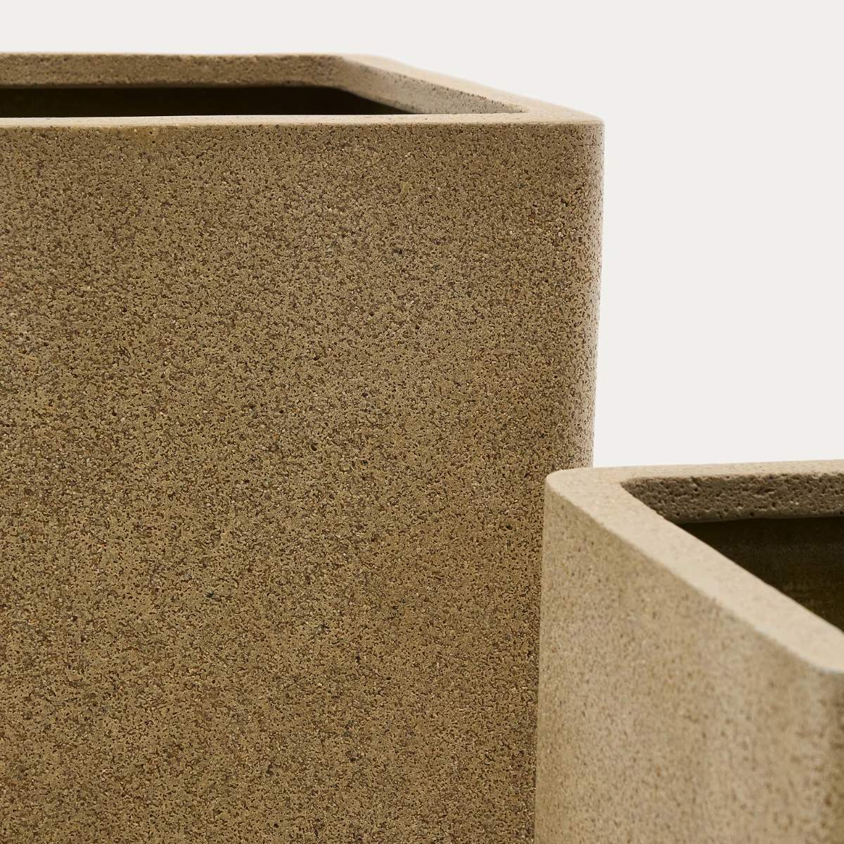 Kave Home Set of 2 Minoa tall planters with brown stone effect 44 x 44 cm - Image 8