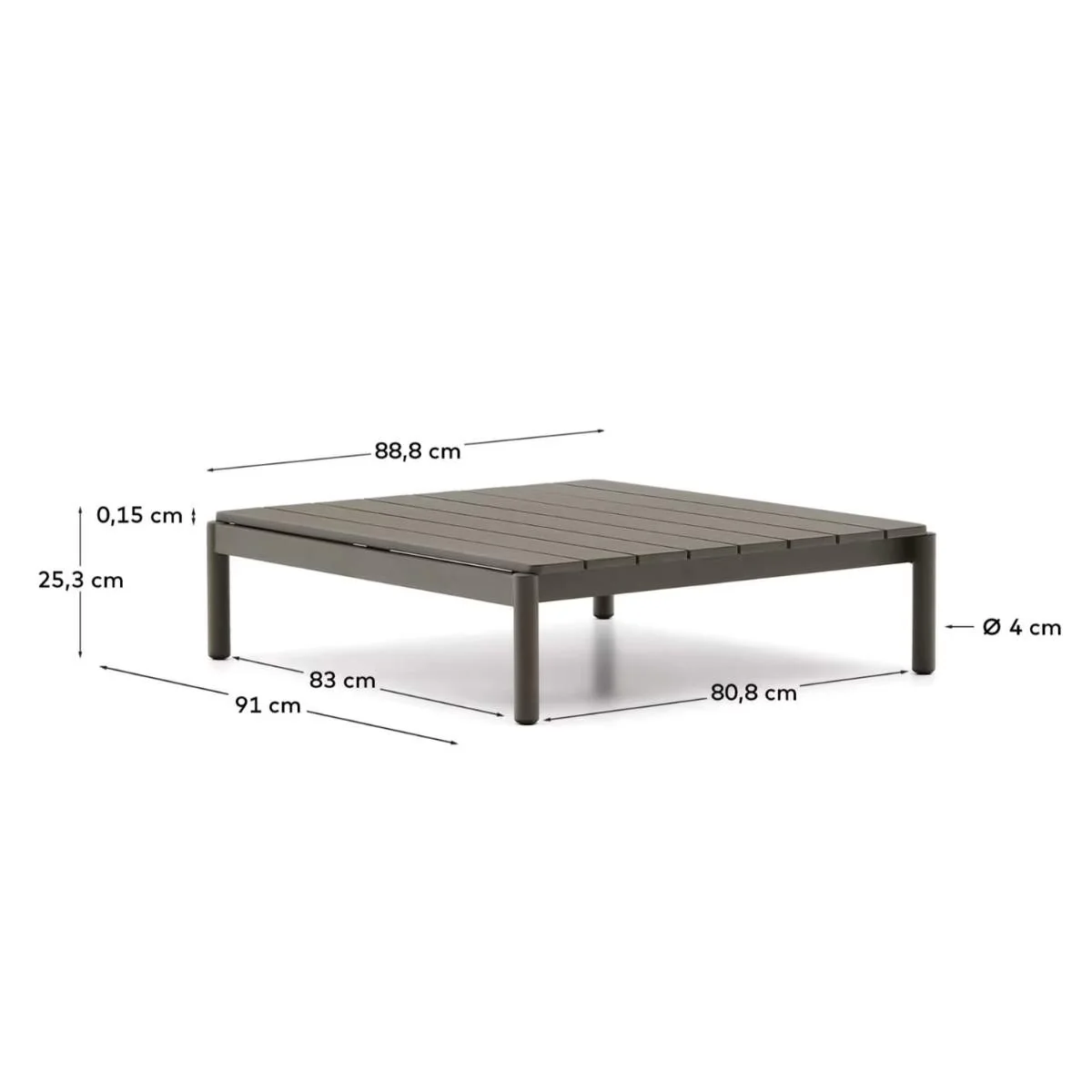 Kave Home Sorells coffee table in green aluminum 89 x 91 cm - Image 6