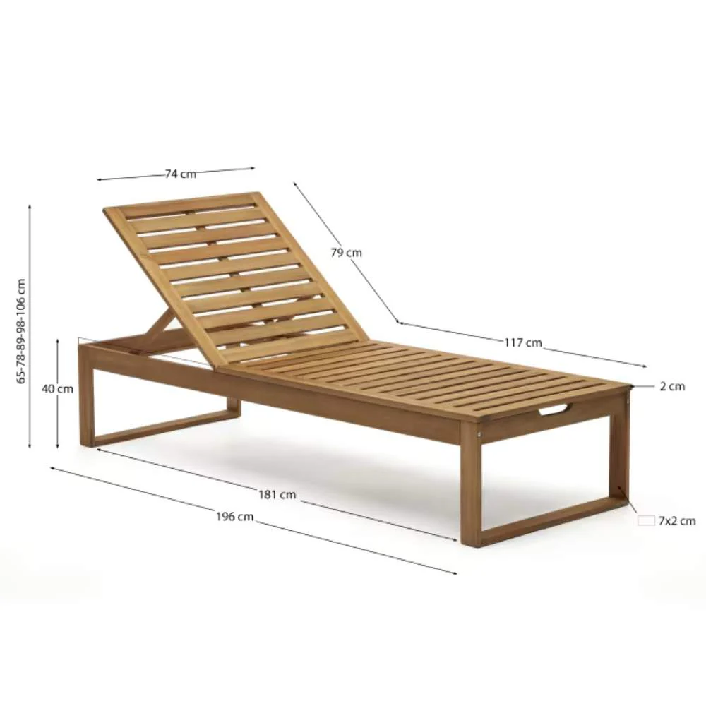 Kave Home Sulamita Outdoor Sun Lounger Made from Solid Acacia Wood FSC 100% - Image 11