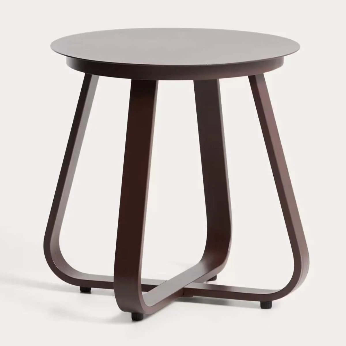 Kave Home Tamaris ecru aluminium outdoor side table Ø48cm - Image 3