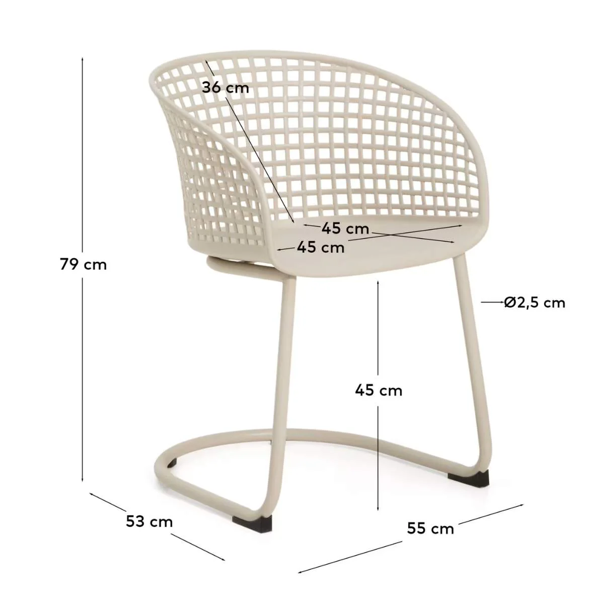 Kave Home Tenaro green plastic outdoor chair with steel structure - Image 18