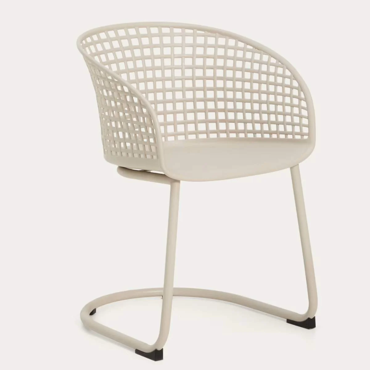 Kave Home Tenaro green plastic outdoor chair with steel structure - Image 2