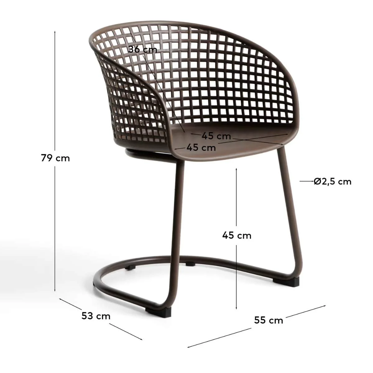 Kave Home Tenaro green plastic outdoor chair with steel structure - Image 26