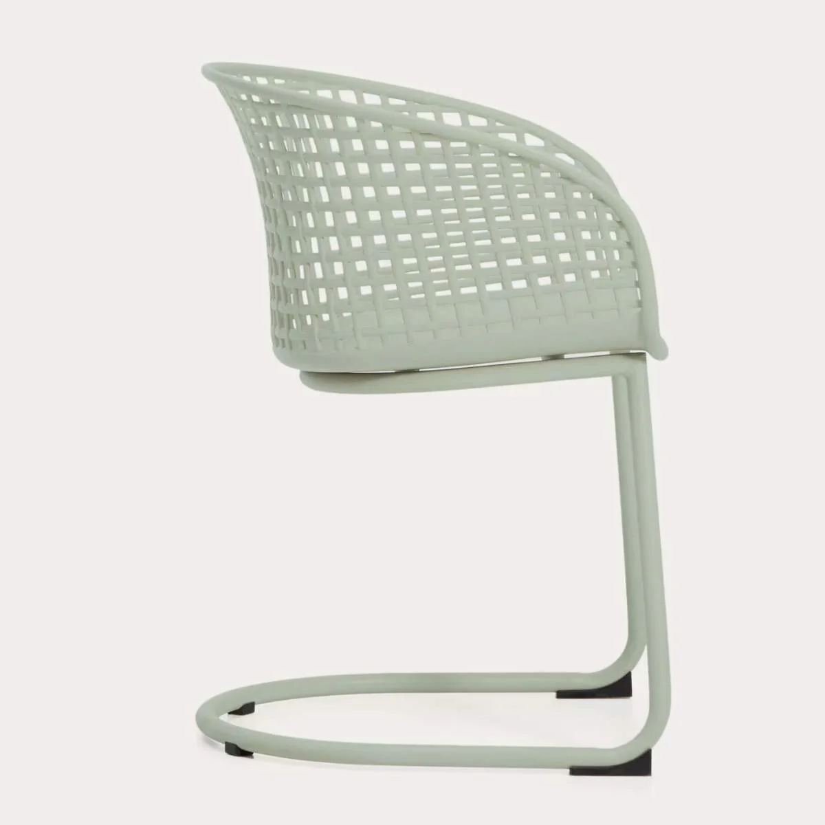 Kave Home Tenaro green plastic outdoor chair with steel structure - Image 4