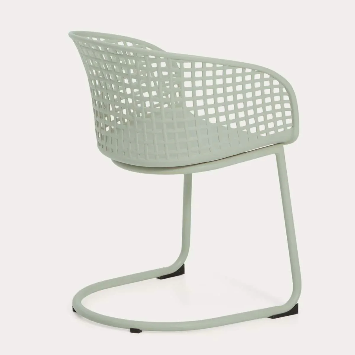 Kave Home Tenaro green plastic outdoor chair with steel structure - Image 5